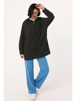 Kapüşonlu Fermuarlı Sweat Hırka Antrasit