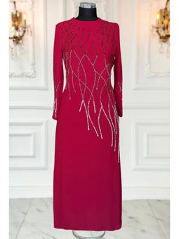 Berrin Abiye Elbise Bordo