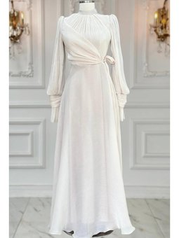 Efruz Krem Abiye Elbise