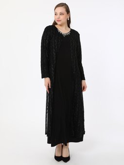 Büyük Beden Siyah Abiye Elbise