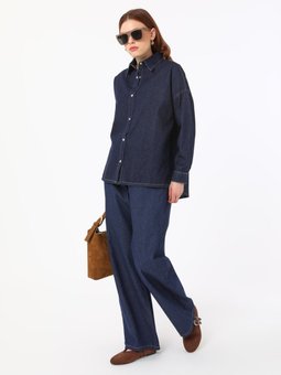 Denim Bluz / Exclusive Gömlek Lacivert