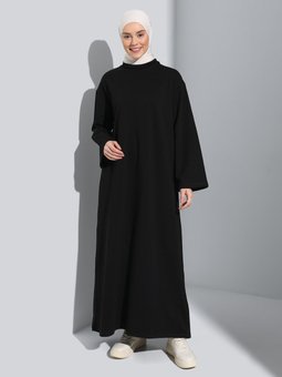 Oversize Spor Siyah Elbise