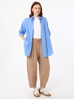 Viskoz Karışımlı Beli Lastikli Nervürlü Vizon Pantolon