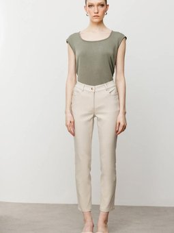 Kum Beş Cepli Boru Paça Pantolon