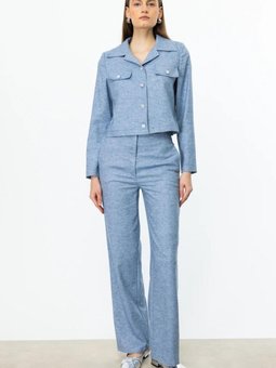 Mavi Yan Cepli Bol Paça Pantolon