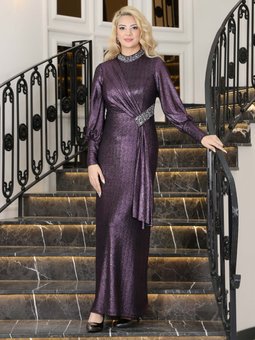 Açelya Mor Abiye Elbise