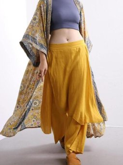 Hardal İtalyan Ham Keten Pantolon Etek