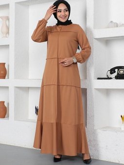 Taba Dikiş Detaylı Elbise