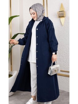 Düğmeli Cepli Gabardin Kap