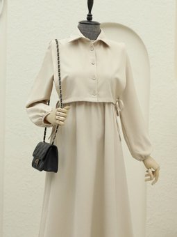 Açık Vizon Üstü Gömlek Detaylı İkili Takım Elbise