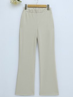 Bej İthal Kumaş İspanyol Paça Pantolon