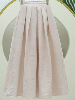 Bej Uzun Beli Lastiki Piliseli Paraşüt Etek