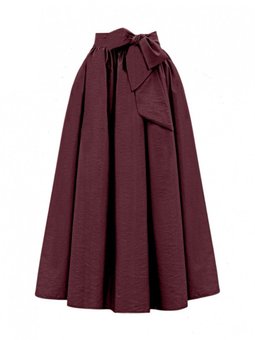 Bordo Uzun Piliseli Kemerli Paraşüt Etek