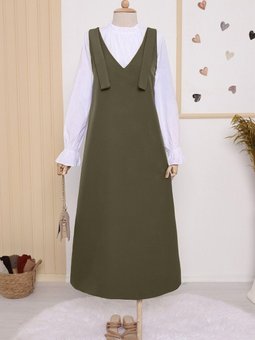 Haki Omuzları Bağlamalı Uzun Jile