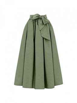 Haki Uzun Piliseli Kemerli Paraşüt Etek