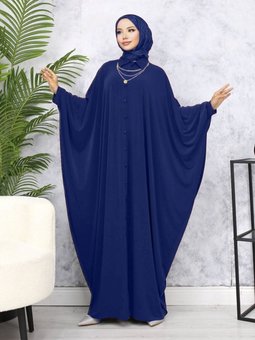 İndigo Boydan Düğmeli Yarasa Kol Sandy Ferace