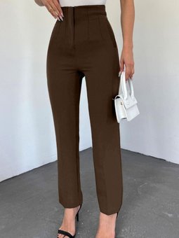 Kahve Zra Pileli Havuç Pantolon