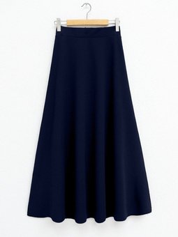 Lacivert İthal Likralı Krep Kumaş Kiloş Çan Etek