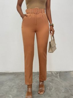 Tarçın Kalın Kemerli Kumaş Pantolon