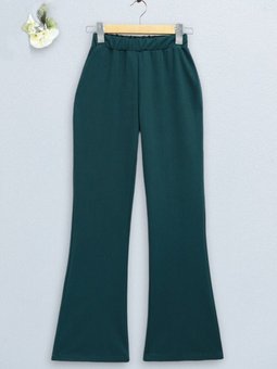 Zümrüt Yeşili İthal Kumaş İspanyol Paça Pantolon