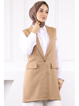 Koyuv Vizon Duble Zincirli Yelek