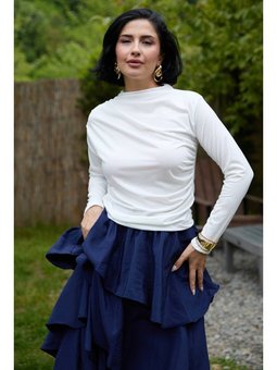 Büzgülü Beyaz Sandy Bluz