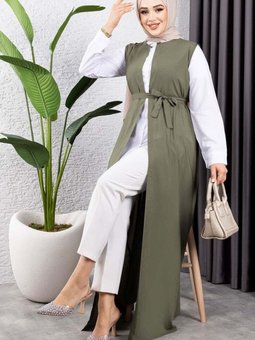 Haki Kuşaklı Yelek