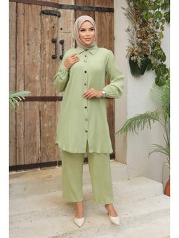 Büzgü Detaylı Mint Takım