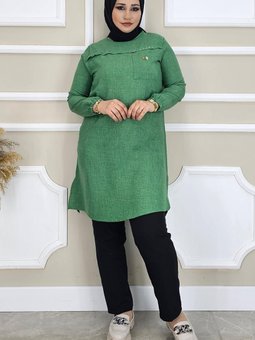 Benetton Aller Ve Taş Detaylı Tunik