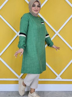 Benetton Taş Ve Renk Kombin Detaylı Tunik