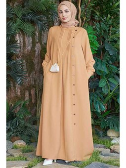 Berlin Yandan Düğmeli Ferace Camel