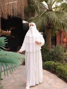 Beyaz Ankanoor Umre Hac Takım Sufle Ve Ferace