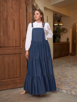 Koyu Mavi̇ Ankanoor Salopet Kot Elbise