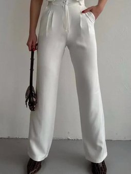 Beyaz Palazzo Pantolon