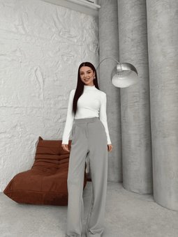 Gri Cırtlı Palazzo Pantolon