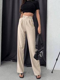 Krem Kancalı Pantolon