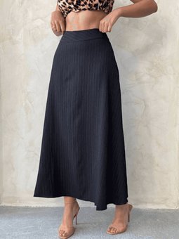 Siyah Uzun Astarlı Etek