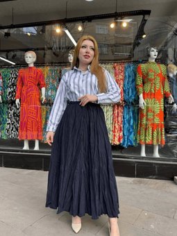 Siyah Uzun Kraş Etek