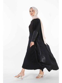 1159_büyük Beden Deri Garnili Ferace