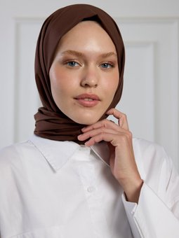 Pure Pamuk Kahverengi Şal