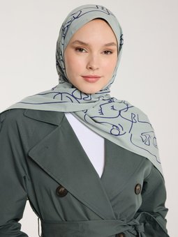 Pure Tone Laci Şal Marjinal Desen Çağla