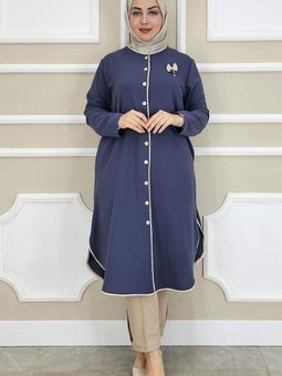 Antrasit Biyeli Broş Detaylı Kap