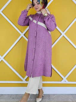 Gül Kurusu Çapraz Geçiş Kombinli Hakim Yaka Gömlek