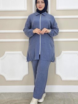 Mavi Fermuarlı Tunik