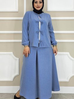 Mavi Önü Bağcıklı Üçlü Takım