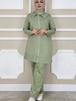 Yeşil Taş Detaylı İkili Takım