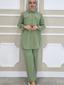 Yeşil Taş Detaylı İkili Takım
