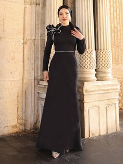 Gelincik Siyah Abiye Elbise