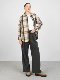 Detaylı Sari Ekose Ceket