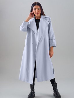 Creed Kadın Oversize Açık Gri Trençkot